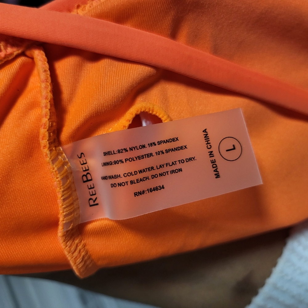 NWOT Fashion Nova Orange Swimsuit L - Picture 6 of 7